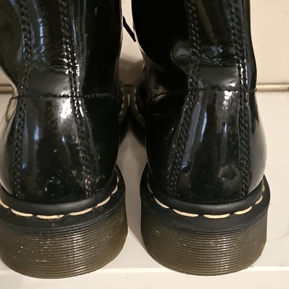 Dr Martens Black Boots Pull On 1460 W Womens Shiny Black Size US 7 - Picture 8 of 11